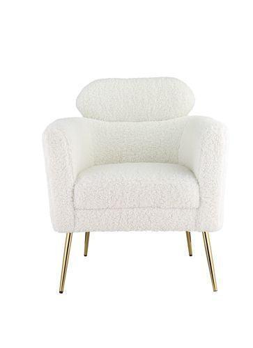 ACME Connock Accent Chair, White Faux Sherpa FredCo