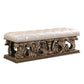 ACME Constantine Bench, Pu Leather, Light Gold, Brown & Gold Finish FredCo
