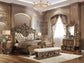 ACME Constantine Bench, Pu Leather, Light Gold, Brown & Gold Finish FredCo