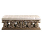 ACME Constantine Bench, Pu Leather, Light Gold, Brown & Gold Finish FredCo