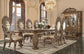 ACME Constantine Dining Table, Brown & Gold Finish FredCo