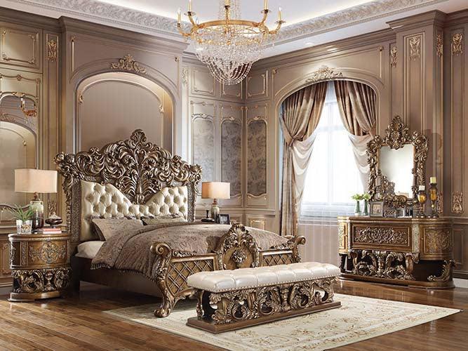ACME Constantine Mirror, Brown & Gold Finish FredCo