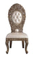 ACME Constantine Side Chair (2Pc), PU, Brown & Gold Finish DN00478 FredCo