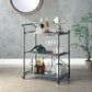 ACME Cordelia Serving Cart, Sandy Black, Dark Brone Hand-Brushed Finish FredCo
