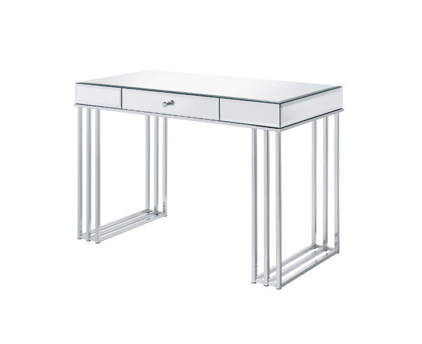 ACME Critter Writing Desk, Mirrored and Chrome Finish FredCo