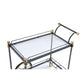 ACME Cyrus Serving Cart, Black/Gold & Clear Glass FredCo