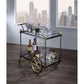 ACME Cyrus Serving Cart, Black/Gold & Clear Glass FredCo