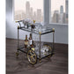 ACME Cyrus Serving Cart, Black/Gold & Clear Glass FredCo