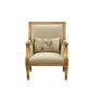 ACME Daesha Accent Chair & Pillow, Fabric & Antique Gold FredCo