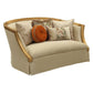 ACME Daesha Loveseat w/5 Pillows, Tan Flannel & Antique Gold FredCo