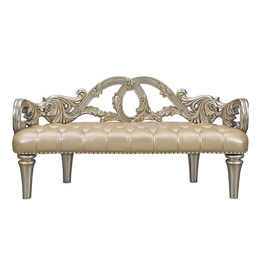 ACME Danae Bench, Champagne & Gold Finish FredCo