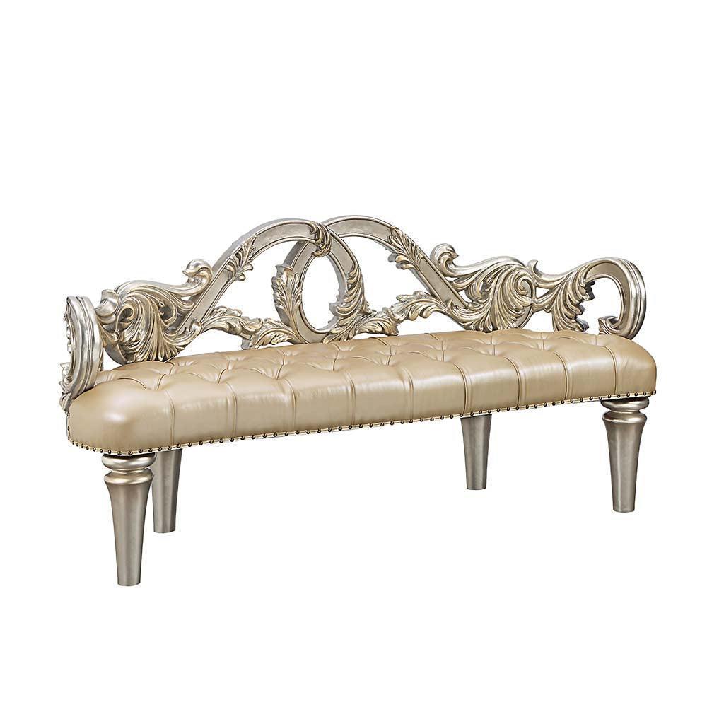 ACME Danae Bench, Champagne & Gold Finish FredCo