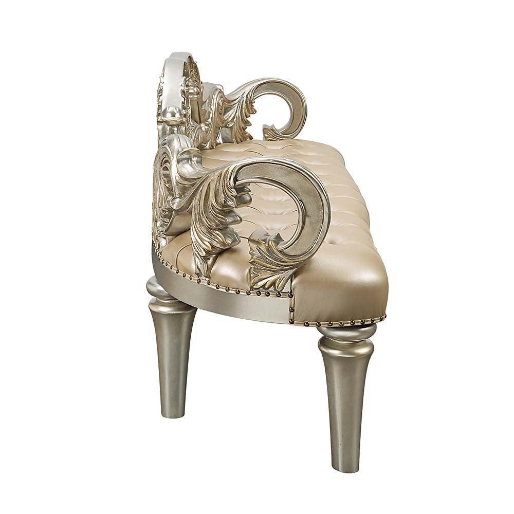 ACME Danae Bench, Champagne & Gold Finish FredCo
