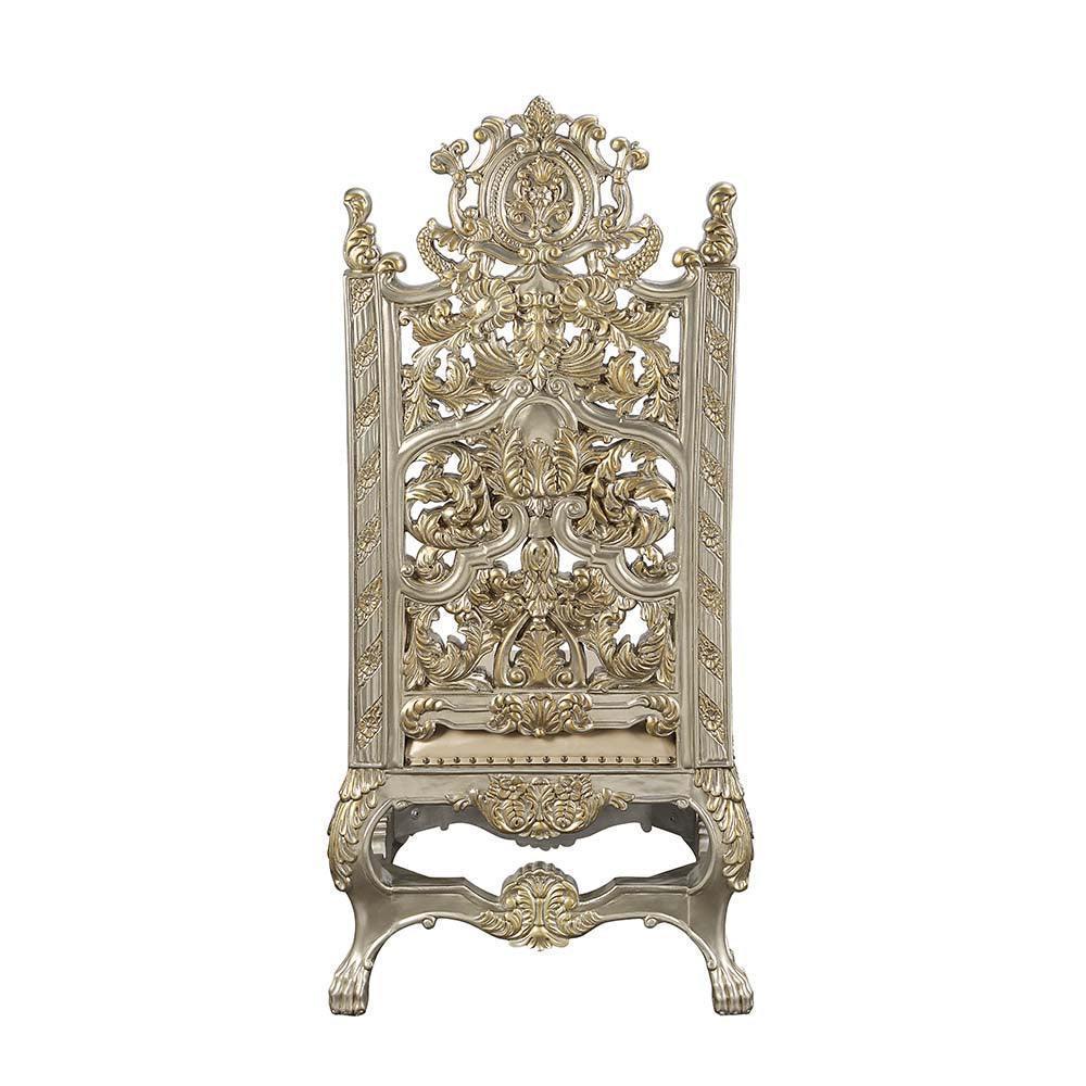 ACME Danae Side Chair (Set-2), PU, Champagne & Gold Finish FredCo