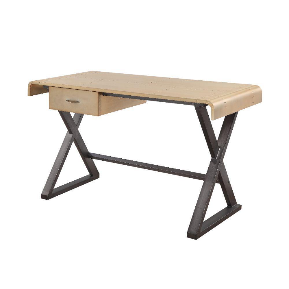 ACME Danton Desk, Gold Aluminum FredCo