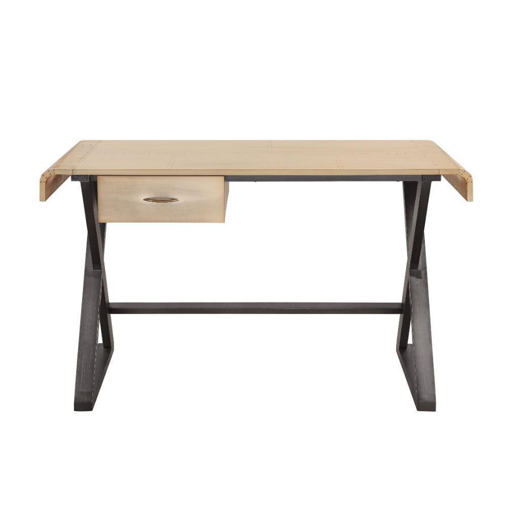 ACME Danton Desk, Gold Aluminum FredCo
