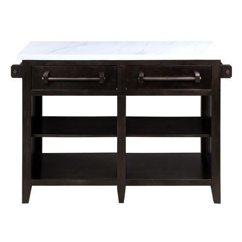 ACME Darwid Kitchen Island, Marble Top & Gray Finish FredCo