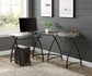 ACME Dazenus Computer Desk, Clear Glass & Black Finish FredCo