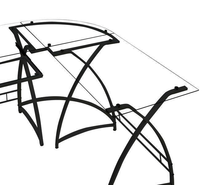 ACME Dazenus Computer Desk, Clear Glass & Black Finish FredCo