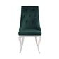 ACME Dekel Side Chair (Set-2), Green Fabric & Stainless Steel FredCo
