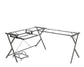 ACME Demas Computer Desk, Clear Glass & Silver Finish FredCo