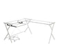 ACME Demas Computer Desk, Clear Glass & White Finish FredCo