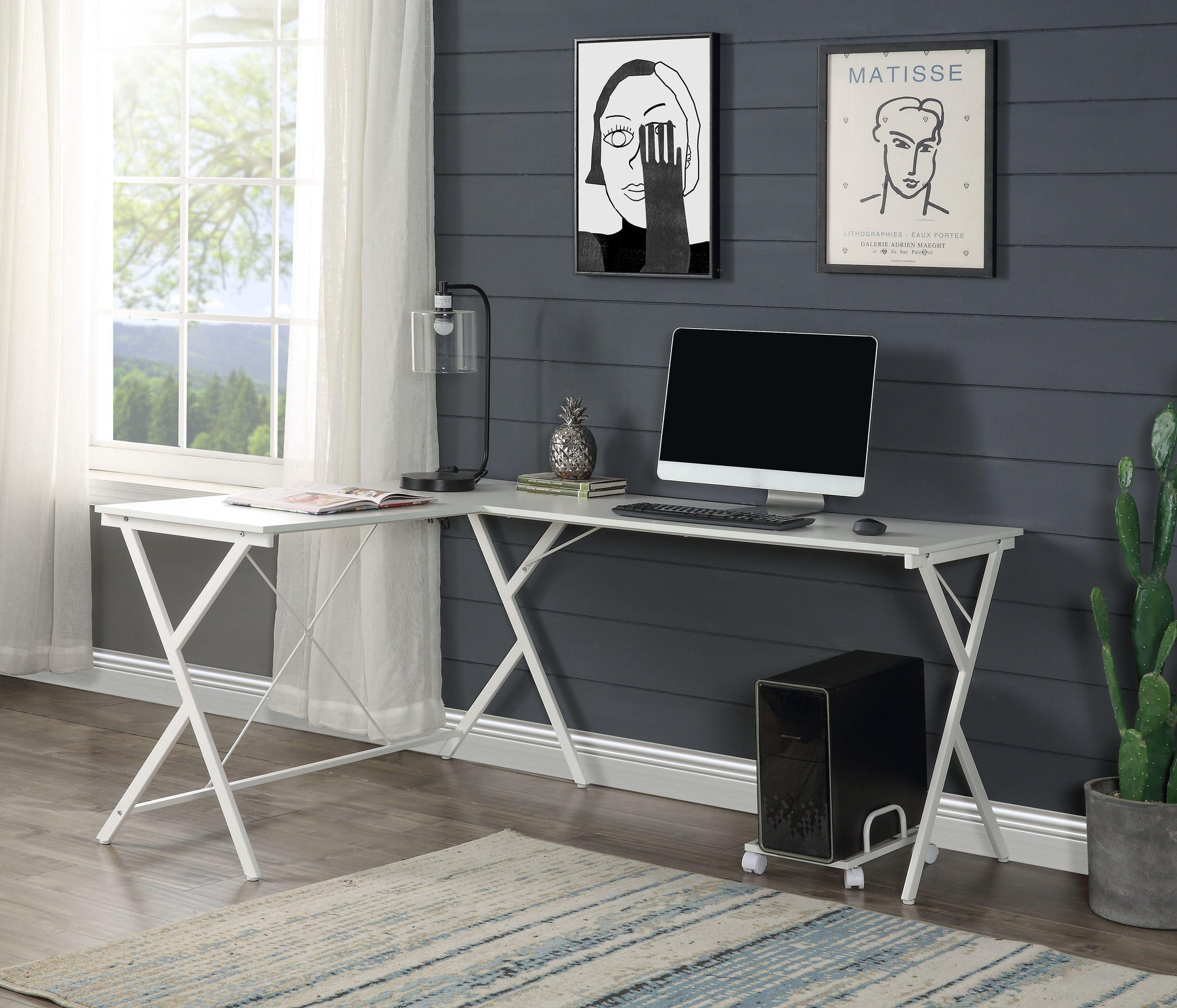 ACME Demas Computer Desk, White Finish FredCo