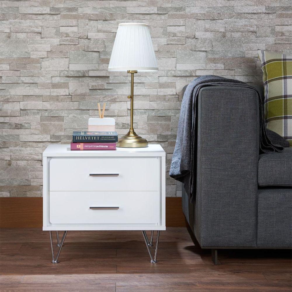 ACME Deoss Accent Table, White FredCo