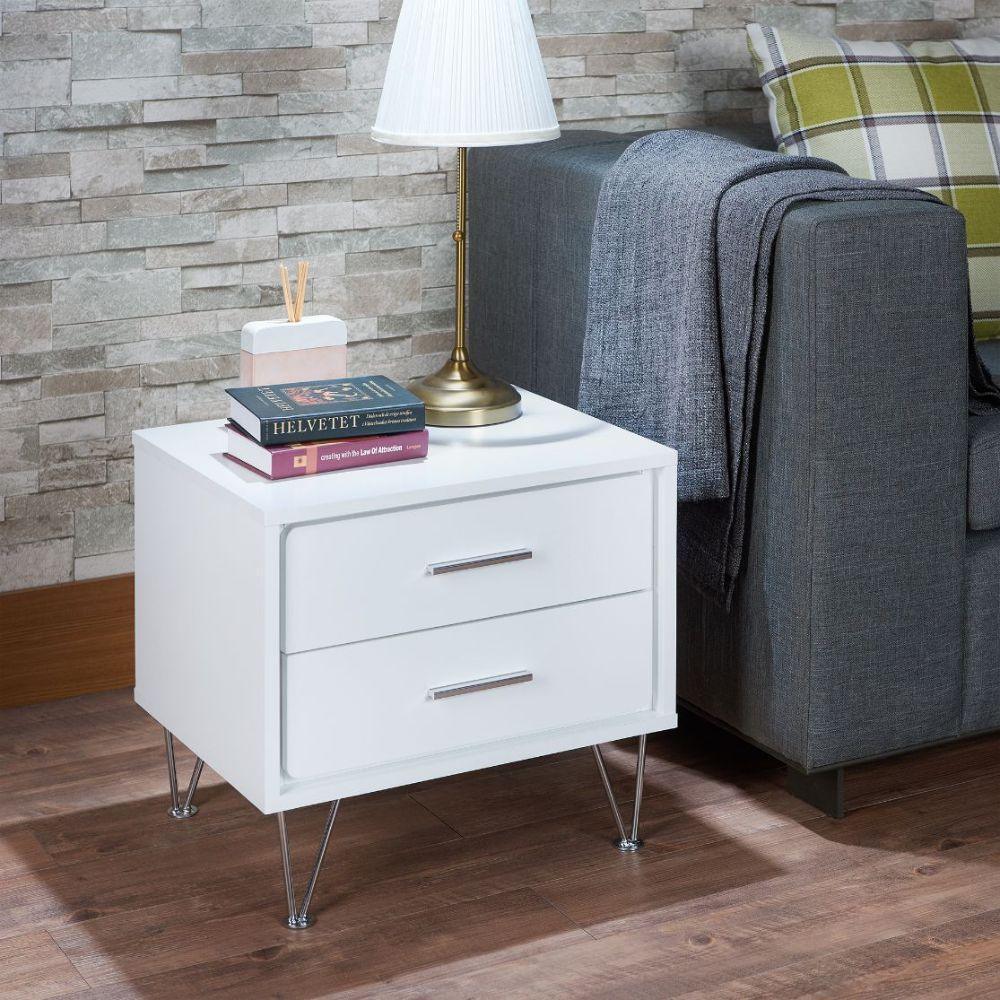 ACME Deoss Accent Table, White FredCo