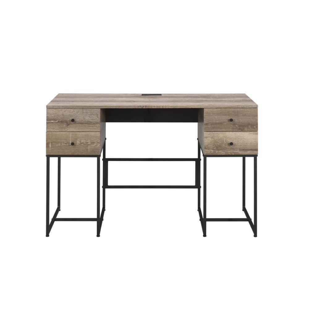 ACME Desirre Desk, Rustic Oak & Black FredCo