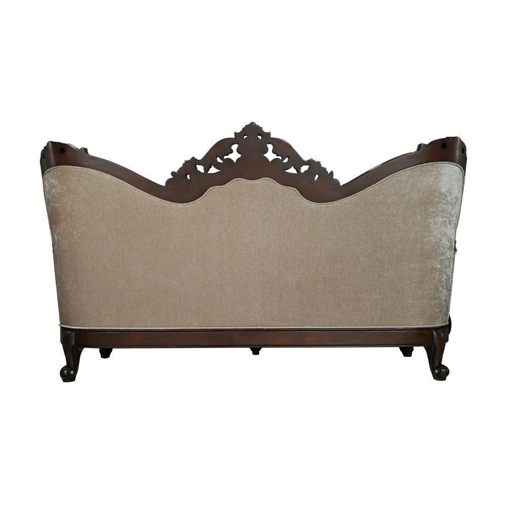 ACME Devayne Sofa w/6 Pillows, Fabric & Dark Walnut FredCo