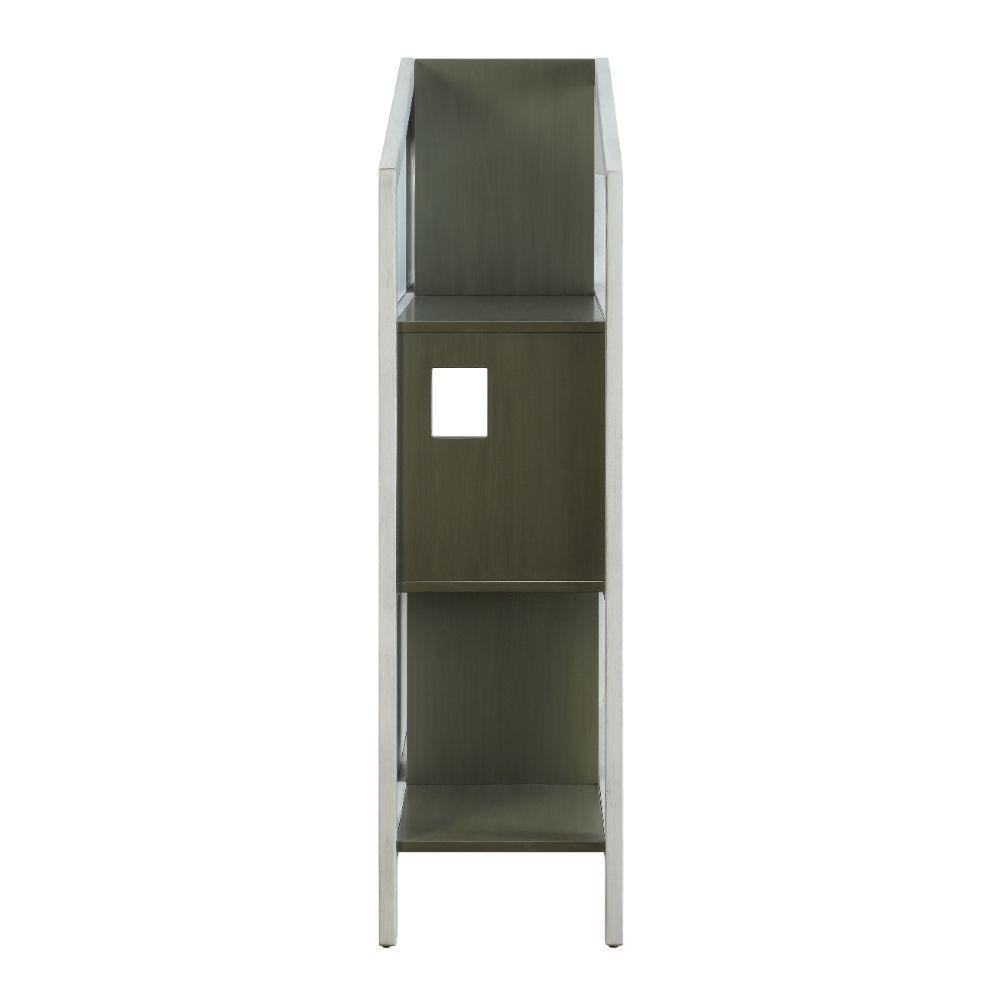 ACME Doll Cottage Bookcase, Weathered White & Washed Gray FredCo