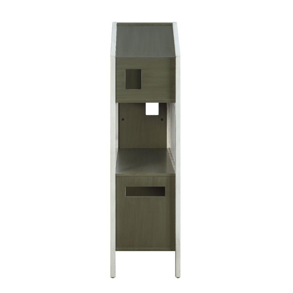 ACME Doll Cottage Bookcase, Weathered White & Washed Gray FredCo
