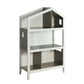 ACME Doll Cottage Bookcase, Weathered White & Washed Gray FredCo