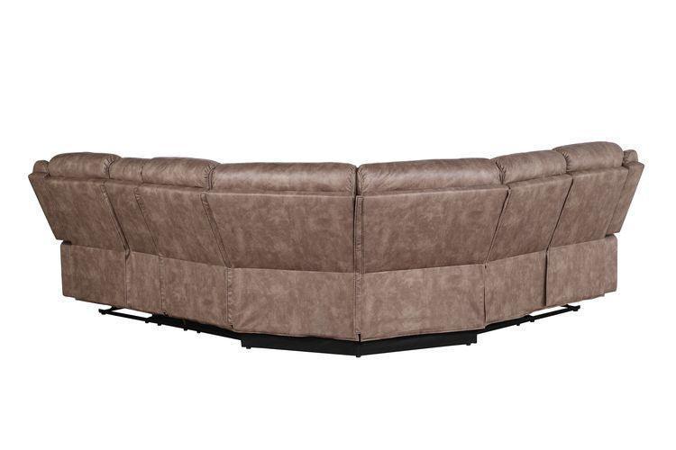 ACME Dollum Sectional Sofa , 2-Tone Chocolate Velvet FredCo