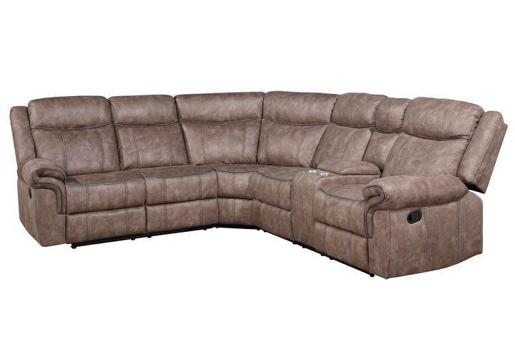 ACME Dollum Sectional Sofa , 2-Tone Chocolate Velvet FredCo