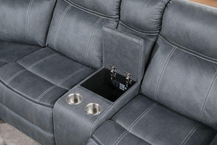 ACME Dollum Sectional Sofa , 2-Tone Gray Velvet FredCo