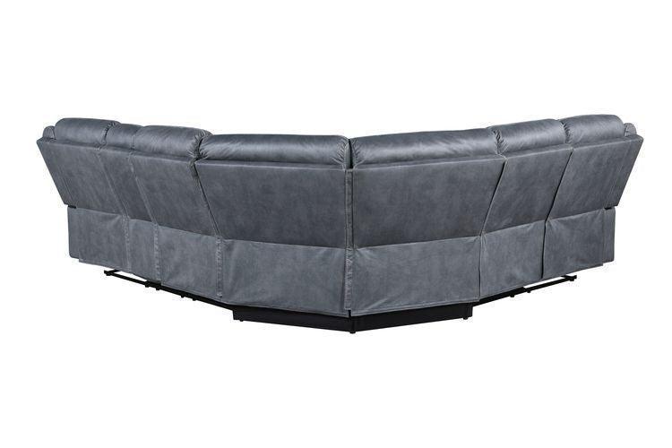 ACME Dollum Sectional Sofa , 2-Tone Gray Velvet FredCo