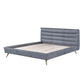 ACME Doris Eastern King Bed, Gray Top Grain Leather FredCo
