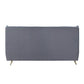 ACME Doris Eastern King Bed, Gray Top Grain Leather FredCo