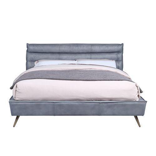 ACME Doris Eastern King Bed, Gray Top Grain Leather FredCo