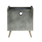 ACME Doris Nightstand w/USB Port & Electric Lock, Gray Top Grain Leather & Aluminum FredCo