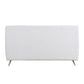 ACME Doris Queen Bed, Vntage White Top Grain Leather FredCo