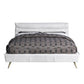 ACME Doris Queen Bed, Vntage White Top Grain Leather FredCo