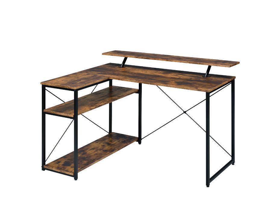 ACME Drebo Writing Desk, Weathered Oak & Black Finish FredCo