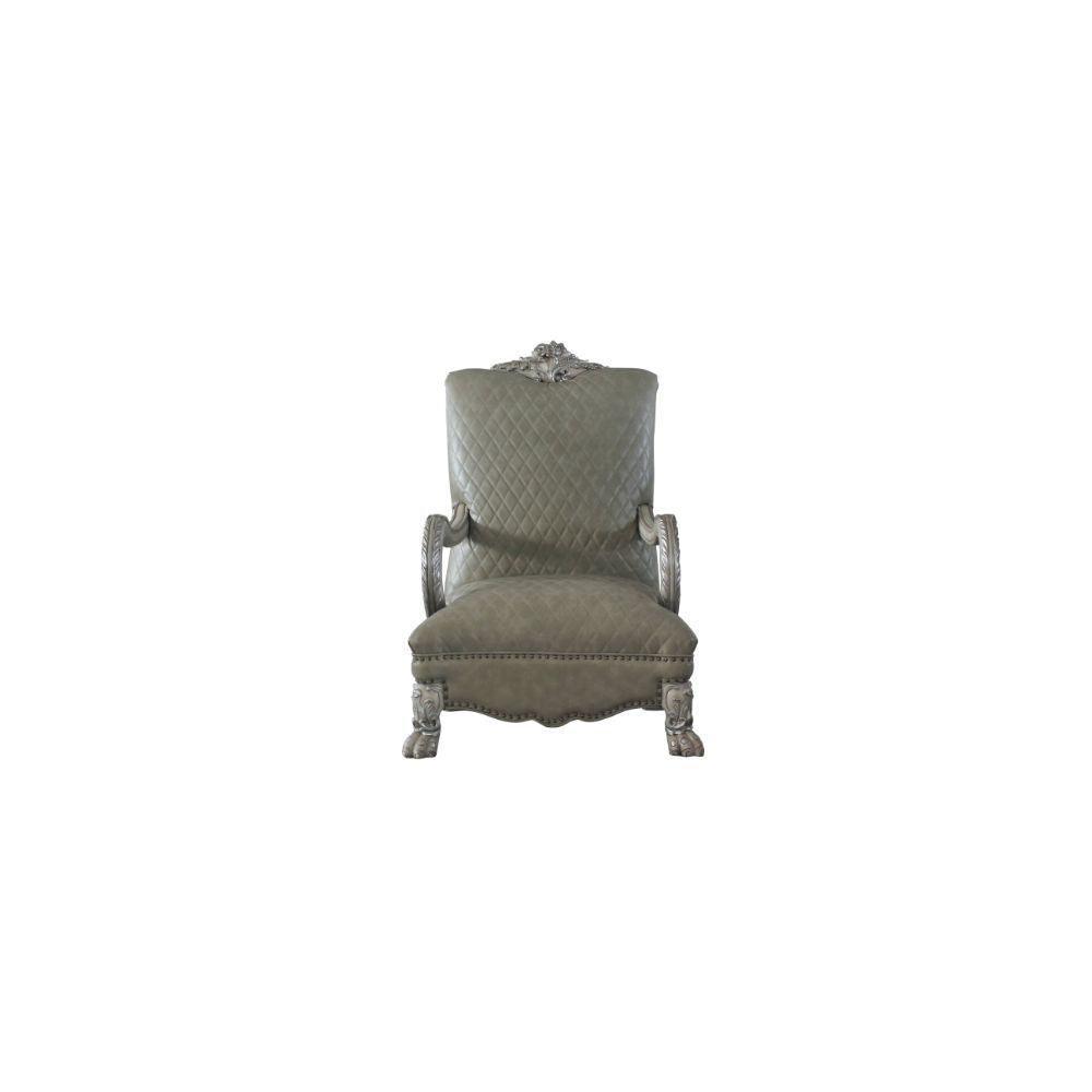 Dresden Vintage Bone White & PU Arm Chair