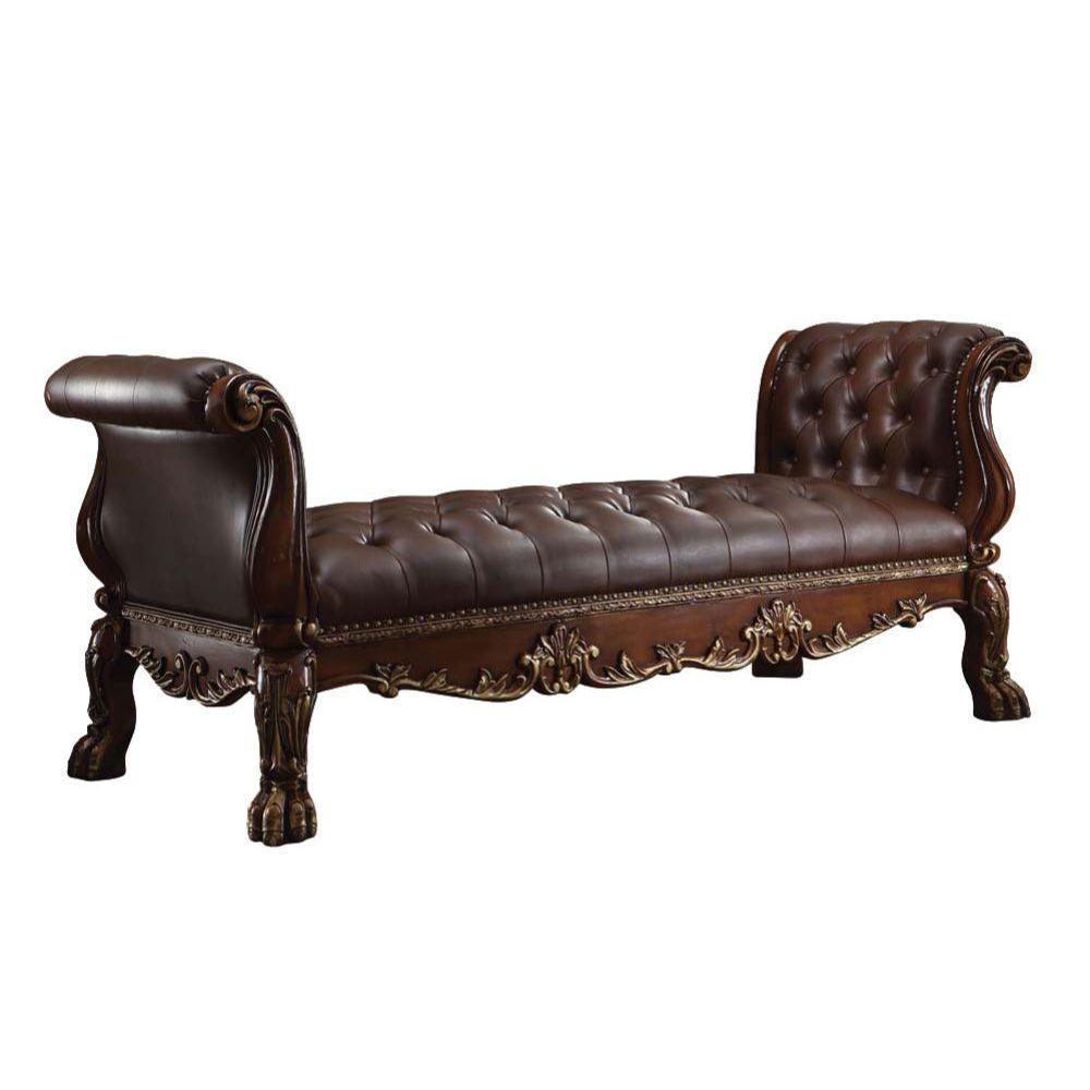 ACME Dresden Bench, PU & Cherry Oak FredCo