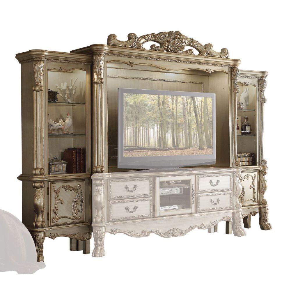 ACME Dresden Entertainment Center, Gold Patina & Bone 91330 FredCo