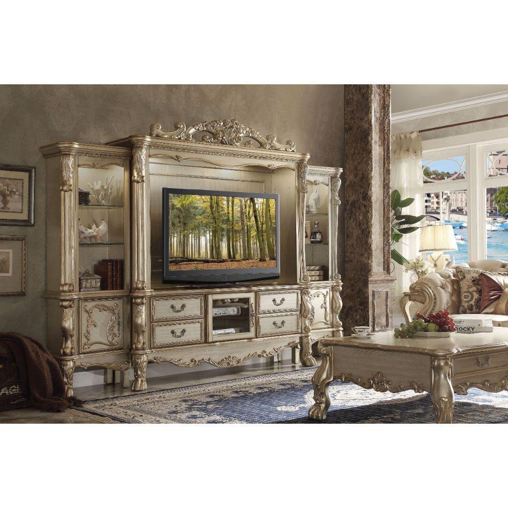 ACME Dresden Entertainment Center, Gold Patina & Bone 91330 FredCo