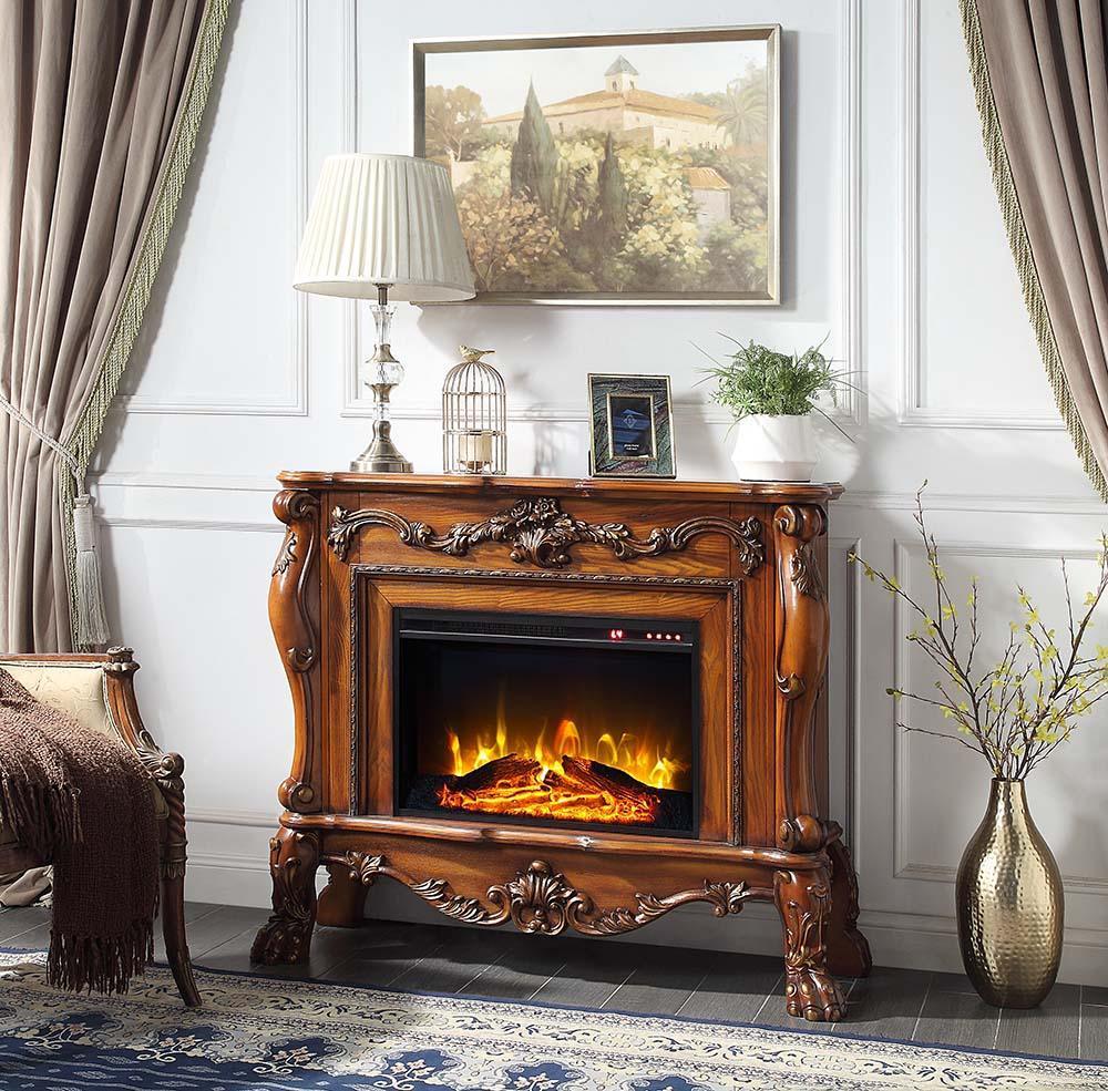 ACME Dresden Fireplace, Cherry Oak Finish FredCo